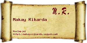 Makay Rikarda névjegykártya